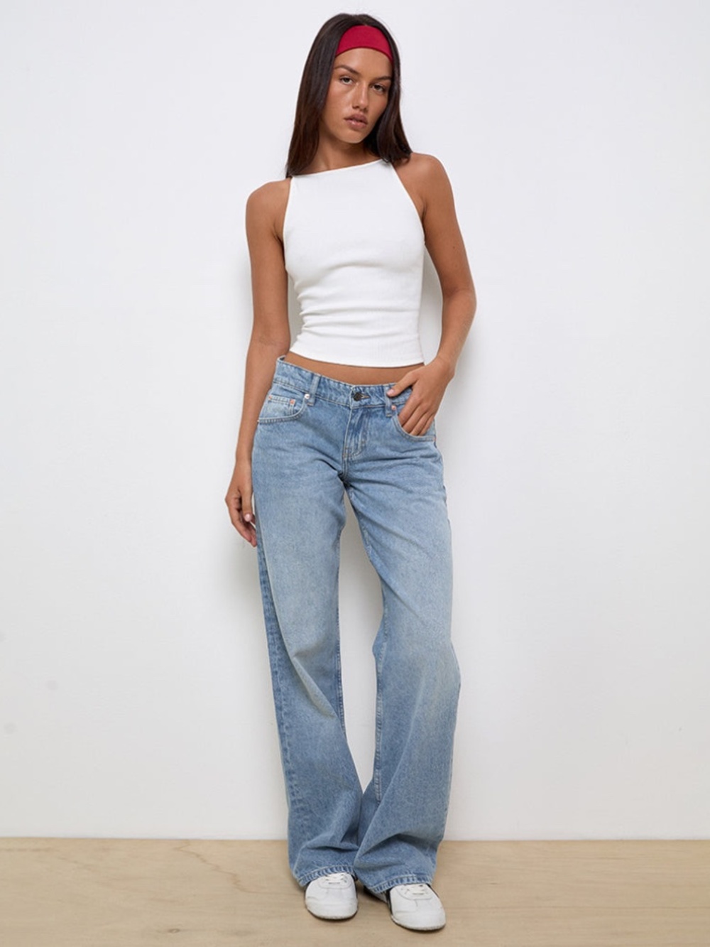 Motel Rocks Low Rise Parallel Jeans In Bright Blue Used Size W28 L34W28 L34